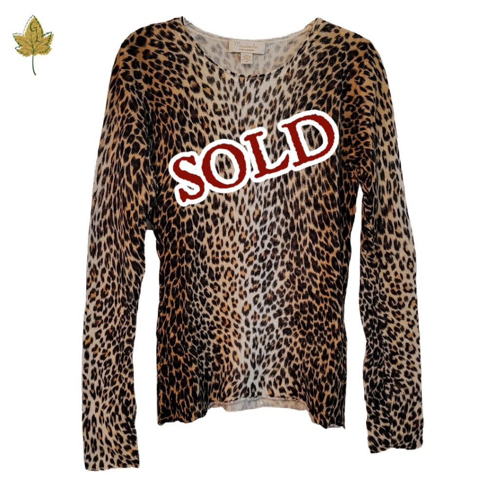 Cashmere Leopard Print Sweater | Mainbocher | Medium